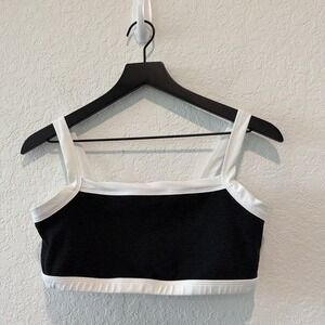 Interval CloudLight Endurance Sports Bra Black White T-Back Made in USA Large